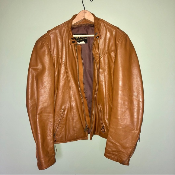 brooks leather motorcycle jacket
